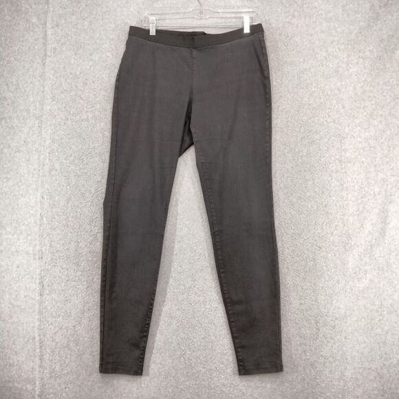 Eileen Fisher Knit Pants Womens Size M Black Ankle Mid Rise Solid Pull On Casual - Picture 1 of 13